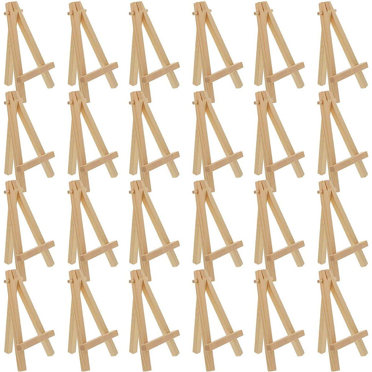 24Pcs 12.7cm Mini Wooden Display Stands, Easels,