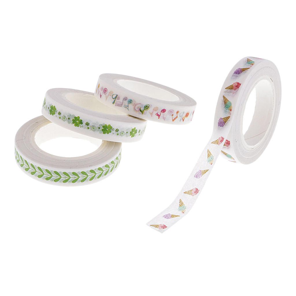 4pcs 10m Assorted Washi Tape Paper Masking Adhesive Notebook