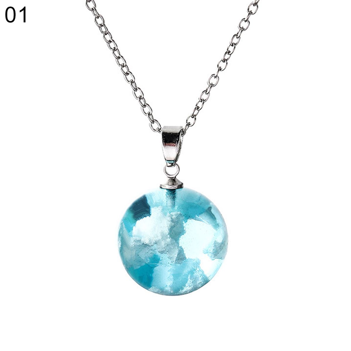 Women Round/Moon Shape Blue Sky Cloud Eagle Pendant Jewelry-