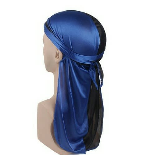 Two Colors Silky Durag Black & Blue