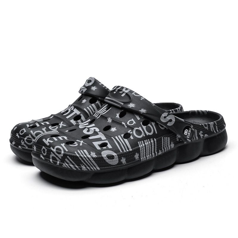 Men EVA Casual Breathable Sandals Letter Beach Shoes Slippers