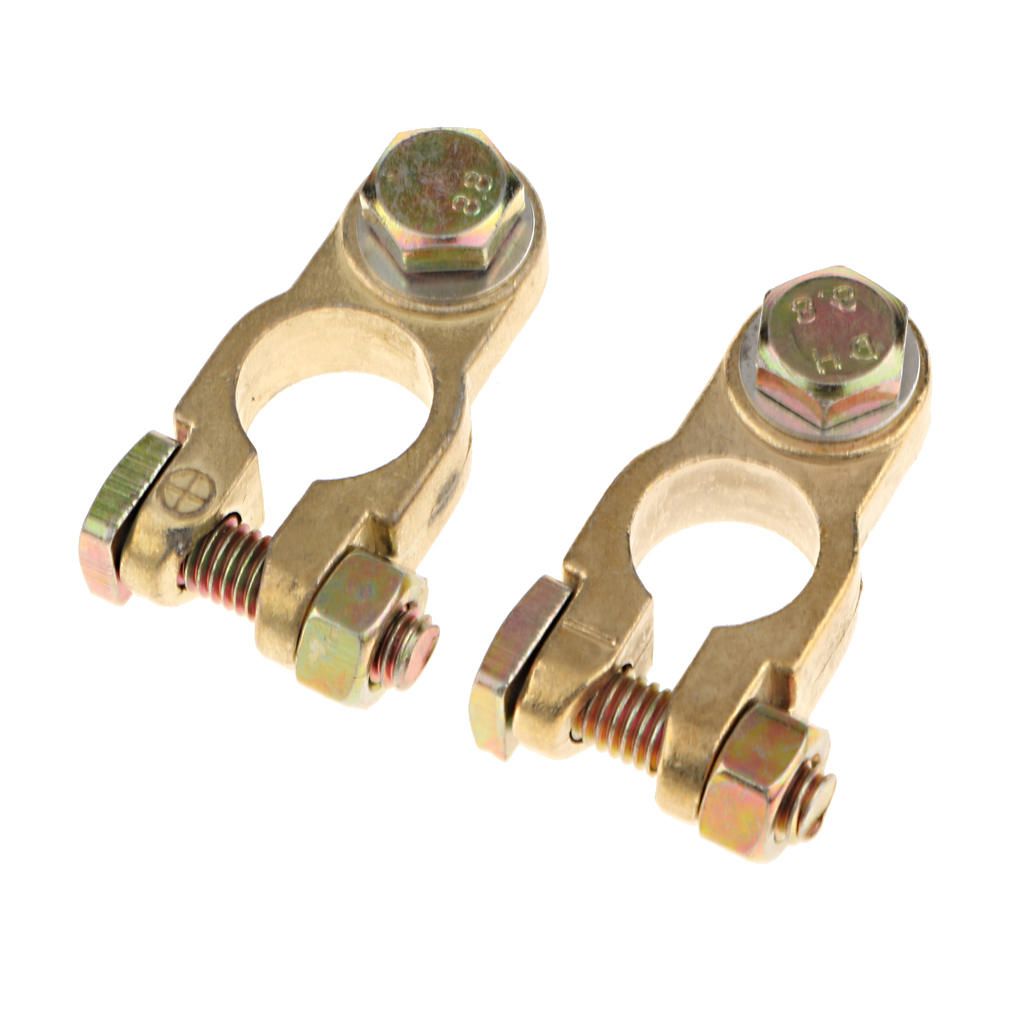 2Pcs Positive Negative Battery Terminal Connectors Adapters Clamps -