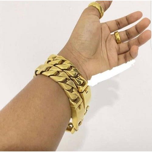 2 Cuban Link Hand Chain  - Gold