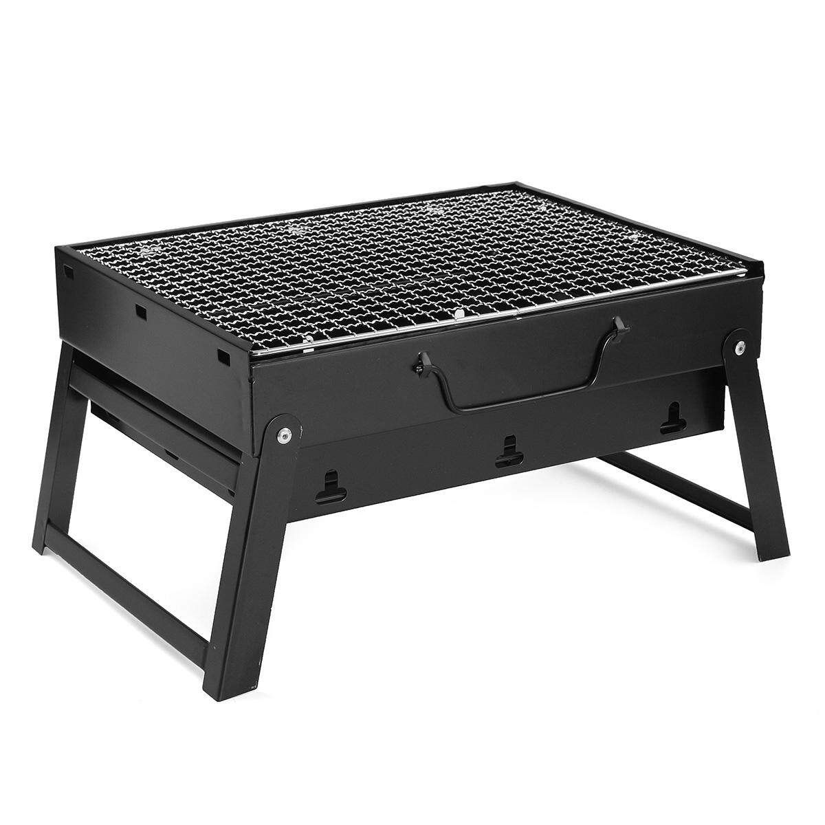 Portable Charcoal Folded Barbecue Oven Cooking Picnic Camping BBQ Grill Black