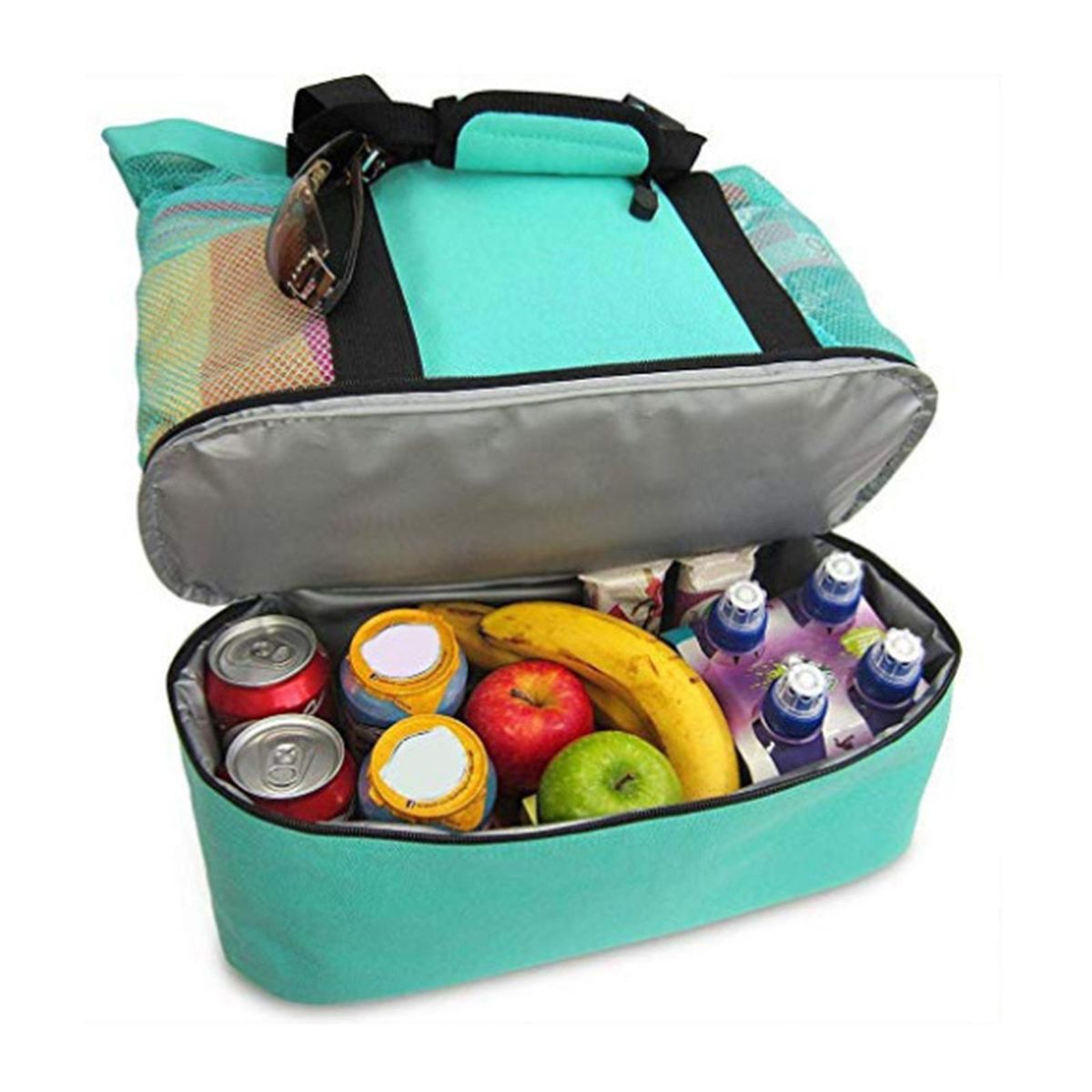 Large Capacity Mesh Beach Picnic Bag Storage  Bag Green