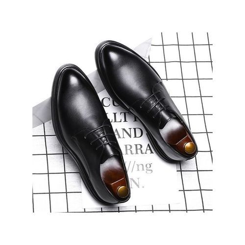 Men's Plus Size Formal Business Dress Leather Shoes - Black