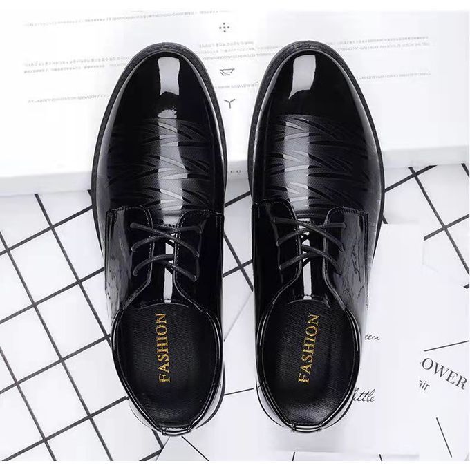 Business Dress Shoes For Young Men England Black Round Head Leisure Shoes