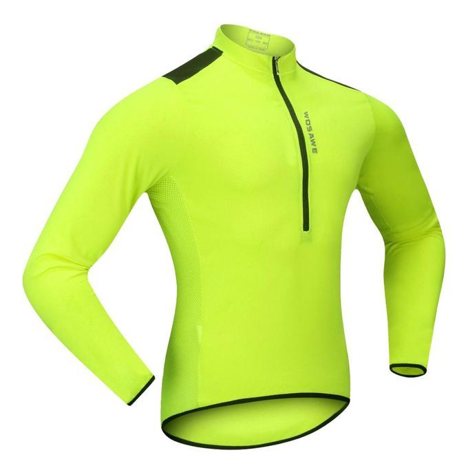 Men's Women's Cycling Jerseys Top Long Sleeve Bicycle Fluo Green XL