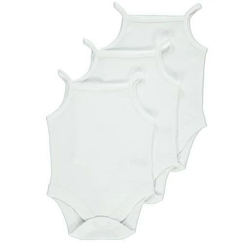 Baby Girls Strappy Bodysuits - White