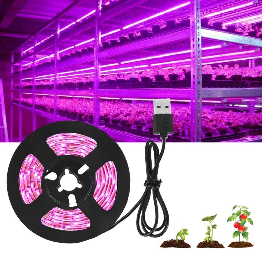 DC 5V USB LED Grow Light Full Spectrum Strip Phyto Lamp For Vegetable Flower Seedling Grow Tent Box