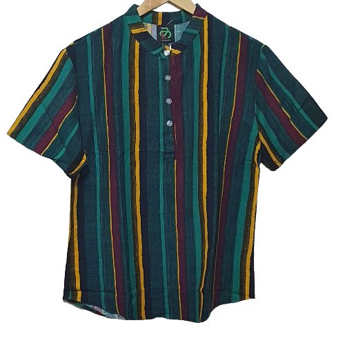 Men's Summer Hawaiian Short Sleeves Stripe Shirts