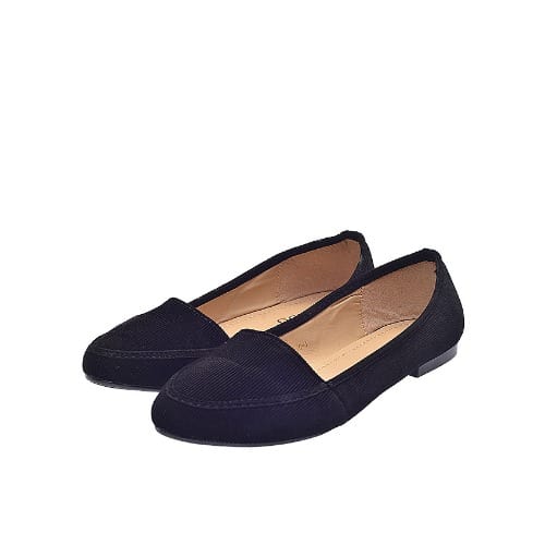 Ladies' Suede Flat Shoes - Black