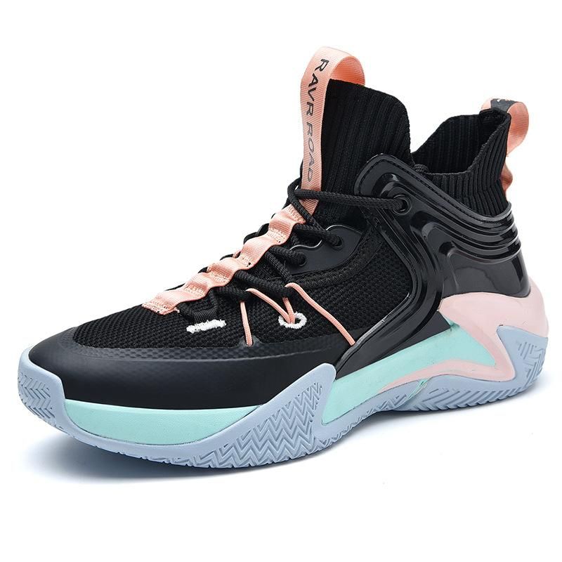Plus Size (39-46) Basketball Shoes High Top Men's Sneakers Pink