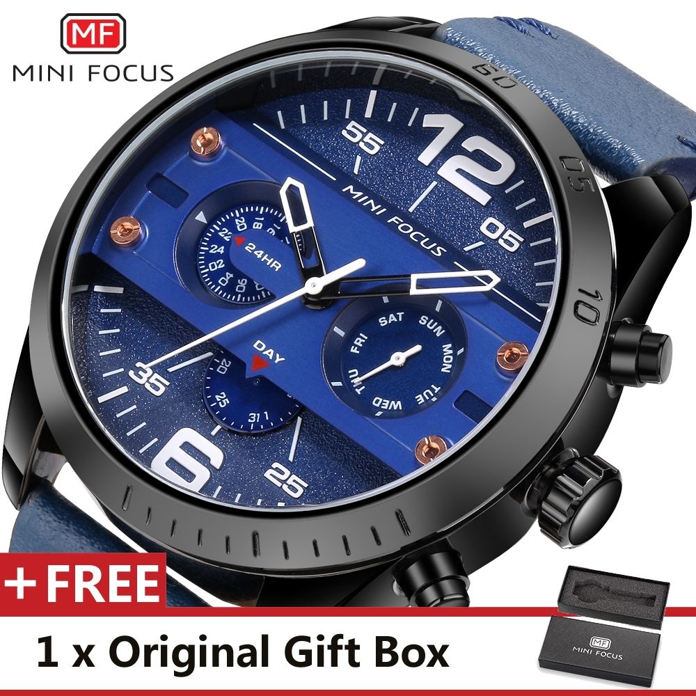 Top Luxury Brand Watch Famous Fashion Sports Cool Men Quartz Watches Waterproof Wristwatch For Male Blue