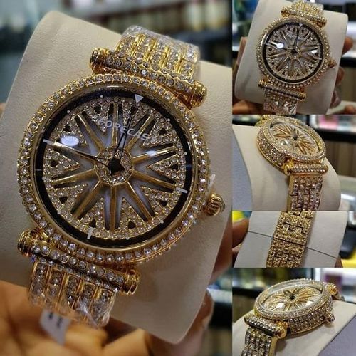 2019 Fashion Spinning Straps Wrist Watch- Gold