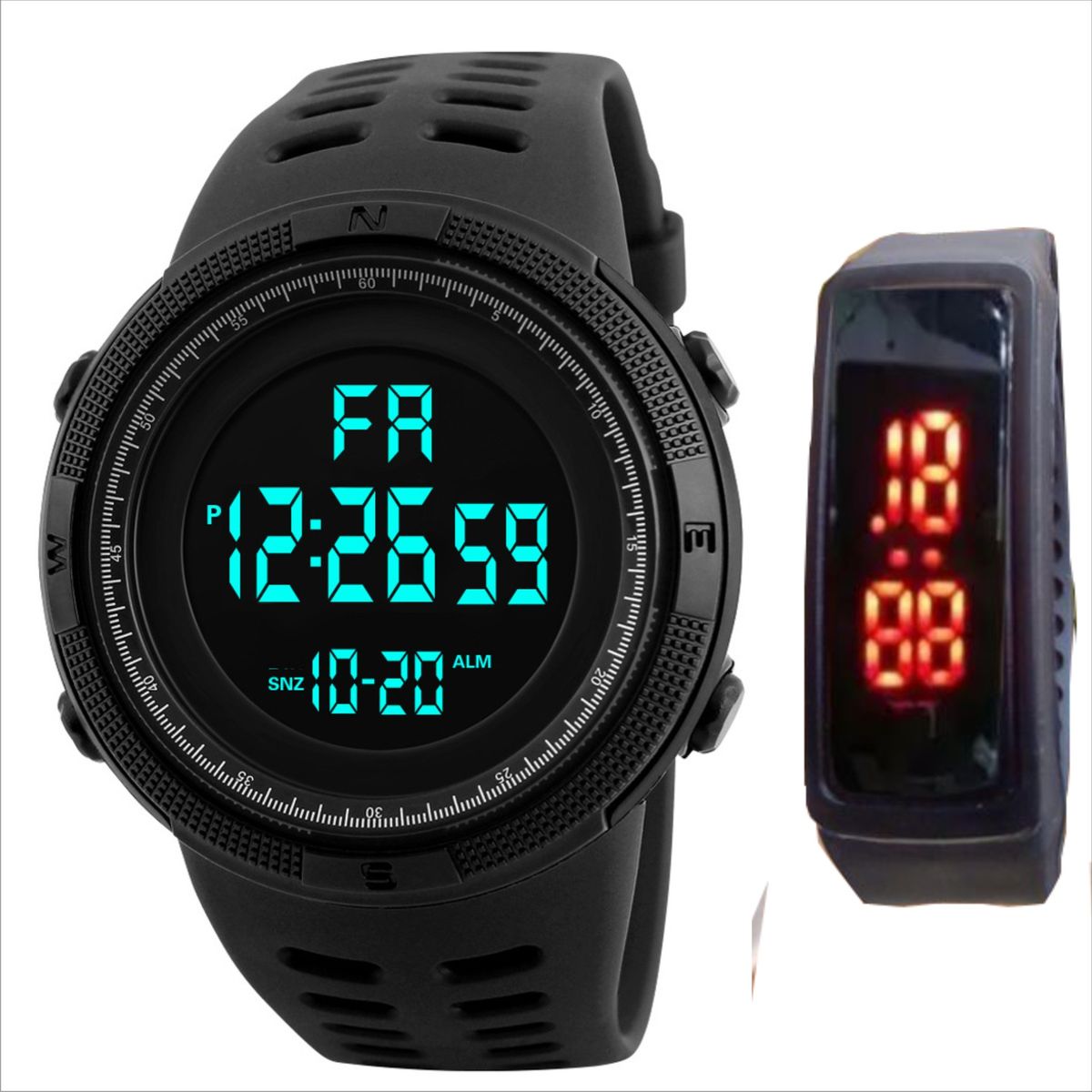 Top Luxury Digital Sports Waterproof Watch + Led Watch