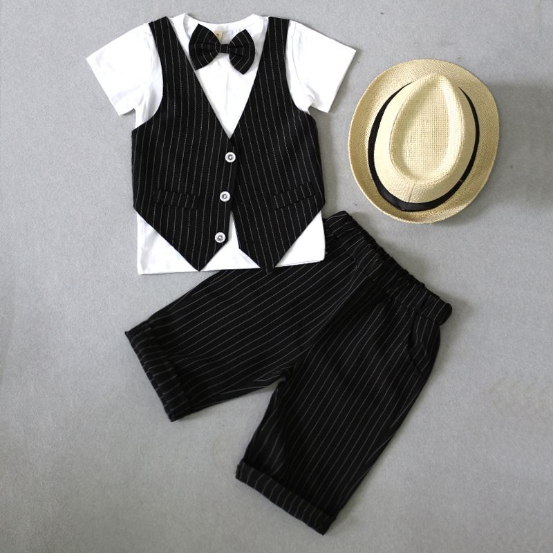 2pcs Kids Baby Boys Waistcoat Pants Two-piece Vest Outfits Gentleman Suit Set