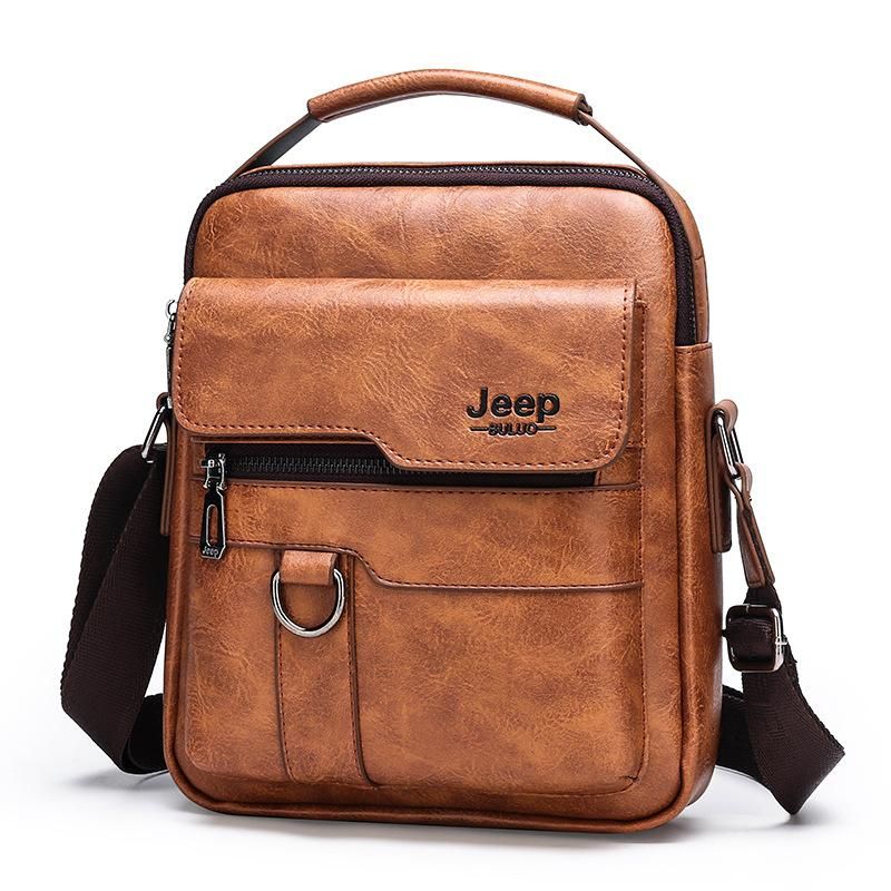 Jeep Business Bag - One Shoulder Handbag Crossbody Briefcase made of High-Quality PU Leather for Professionals - Messenger Shoulder Bag perfect for Daily Commute and Business Needs for men