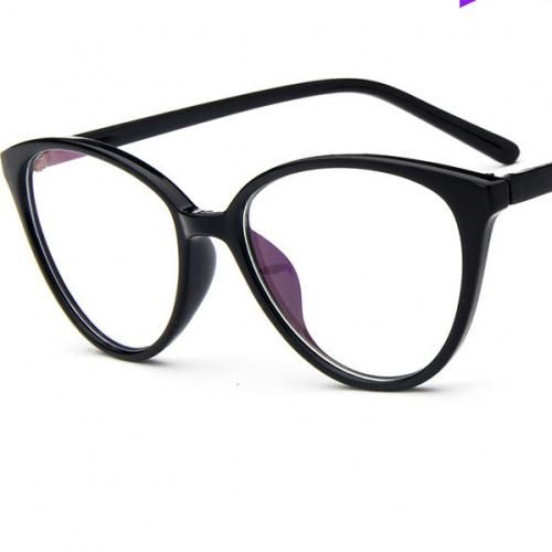 Retro Cat Eye Optical Fashion Glasses Bright Black Frames