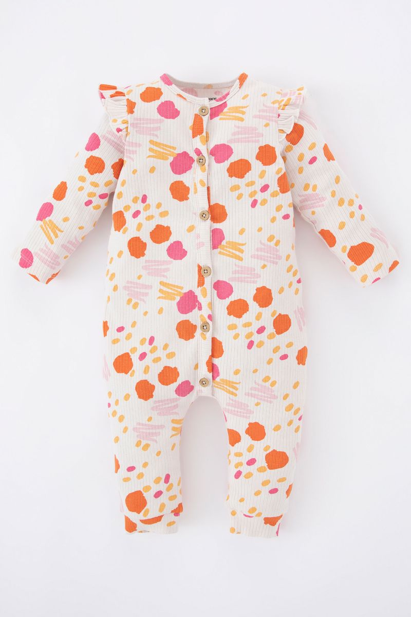 BabyGirl New Born Regular Fit Bike Neck Knitted Overalls - Pink