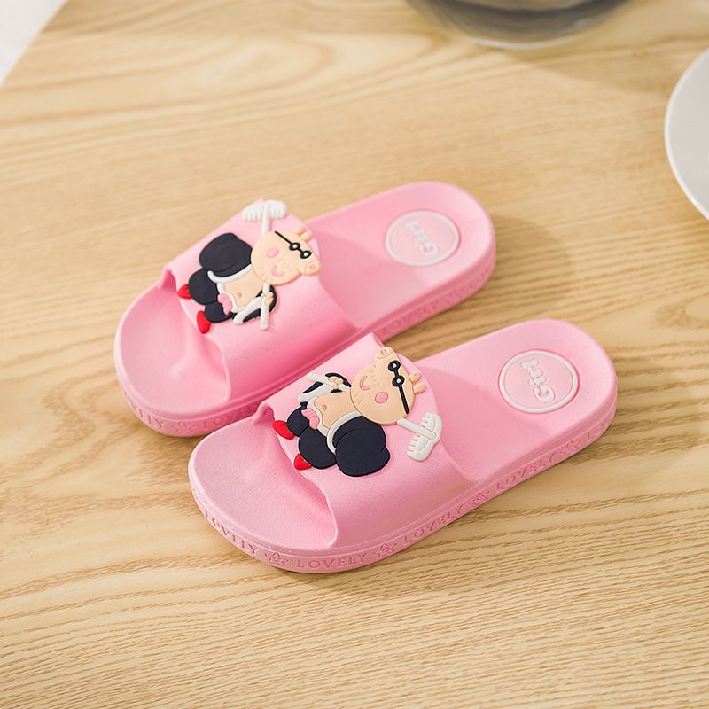 Kids Cartoon Character Casual/Bathroom Slippers (Pink)