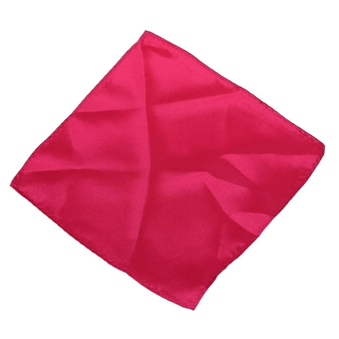 Hot Pink 8.5 Inch Square Satin Hanky Handkerchief for