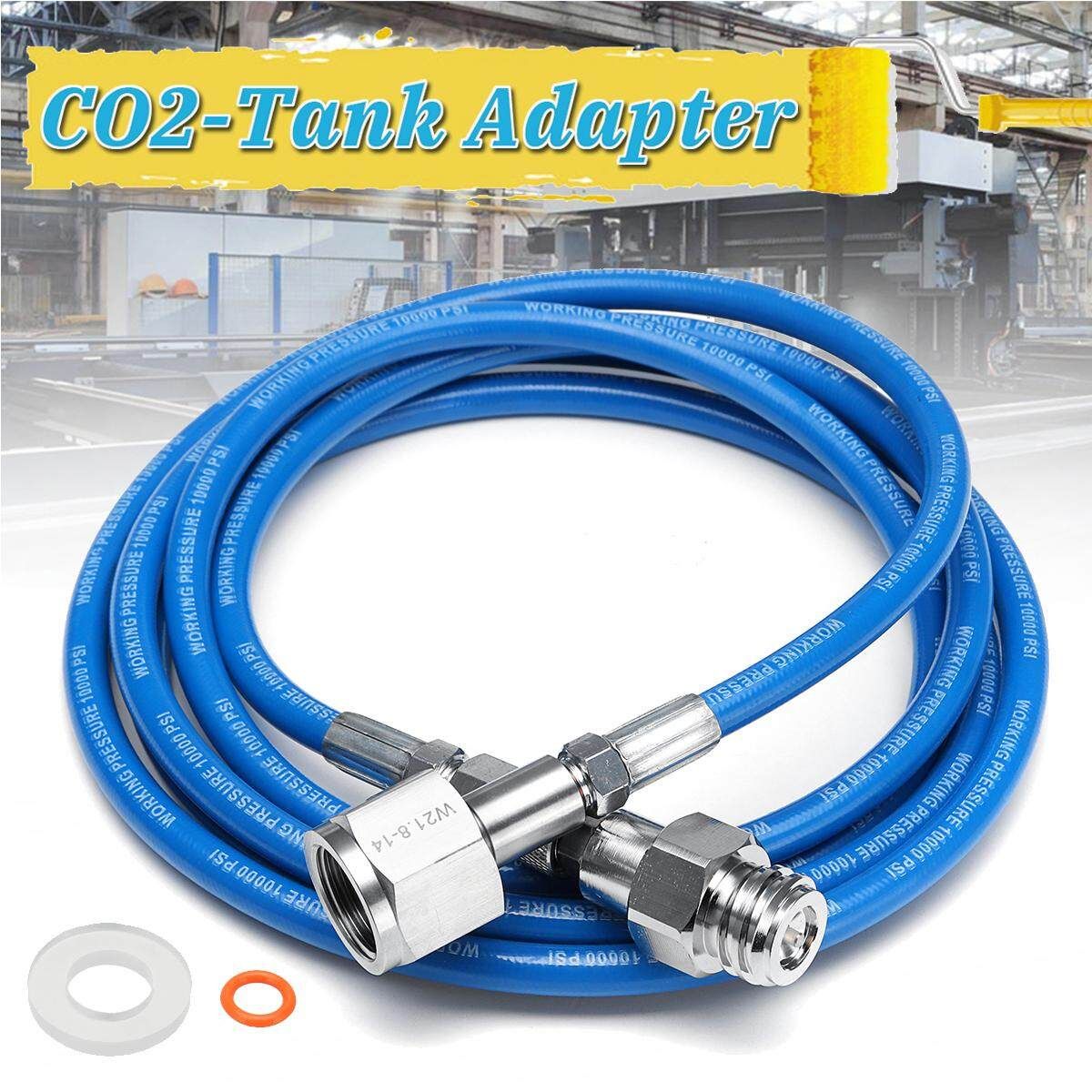 99inch Blue Hose CO2 W21.8 Tank Direct Adapter Filling Hose For Soda Stream
