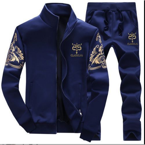2in1 Men's Two-color Stitching Sports Suit (coat + Pants)