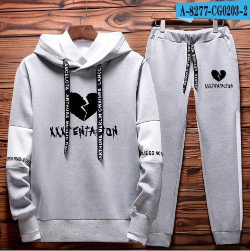 Unisex XXXTentacion Hoodie Sweatshirt + Sweat Pants Two-Piece Men's Women's Hooded Suit Hip Hop Unisex Streetwear Top Warm Suit