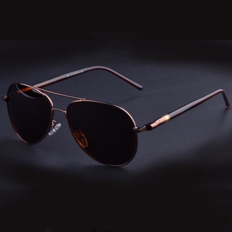 Men Oversized Aviation Metal Frame Driving Sun Glasses