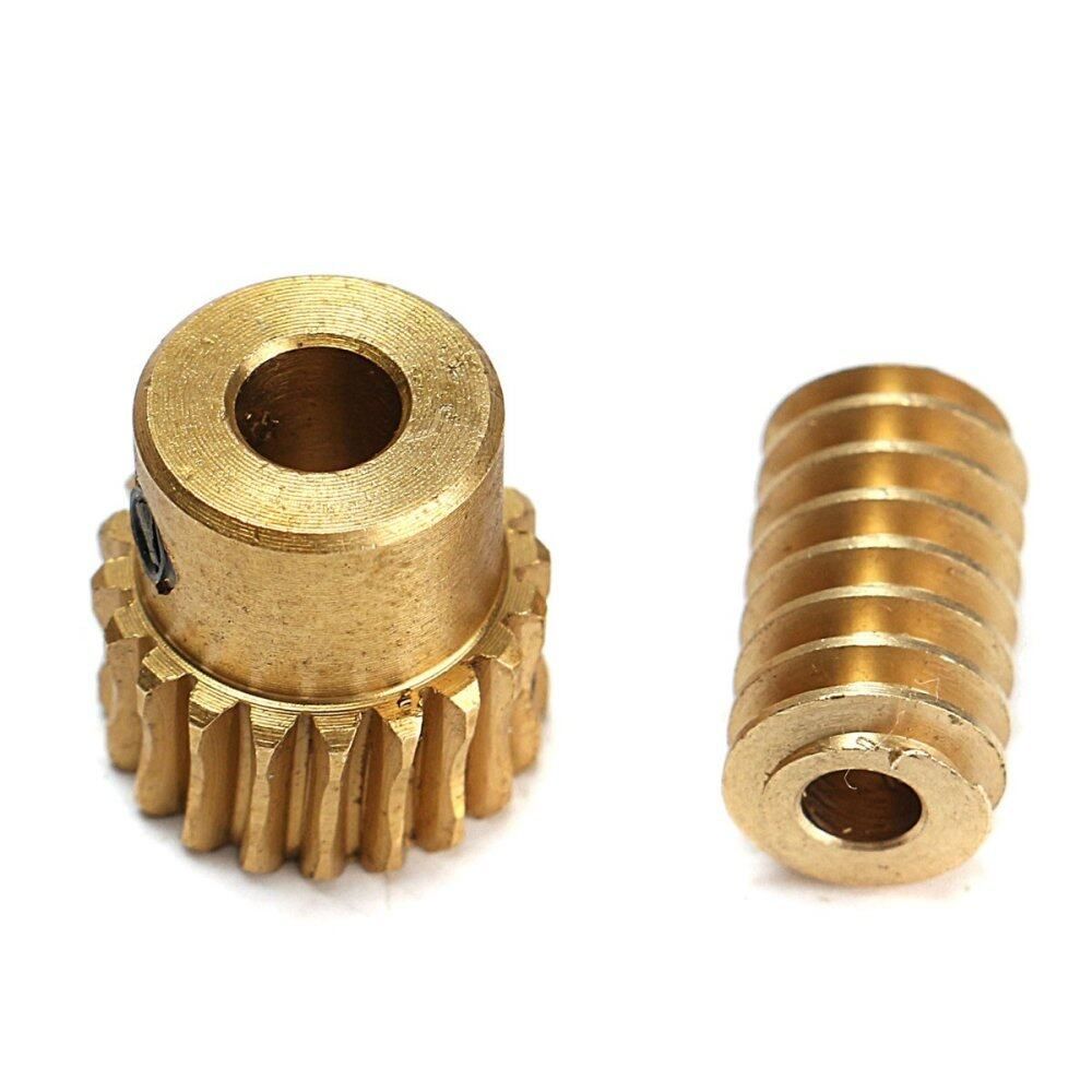 Motor Output Brass Copper Worm Wheel Gear 0.5 Modulus 1:10 Reduction Ratio Gear