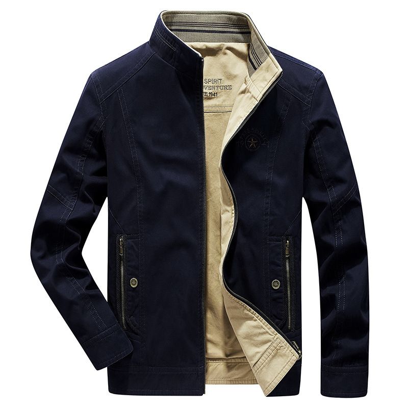 100% Cotton Reversible Wear Zipper Fashion Embriodery Bomber Man Jacket