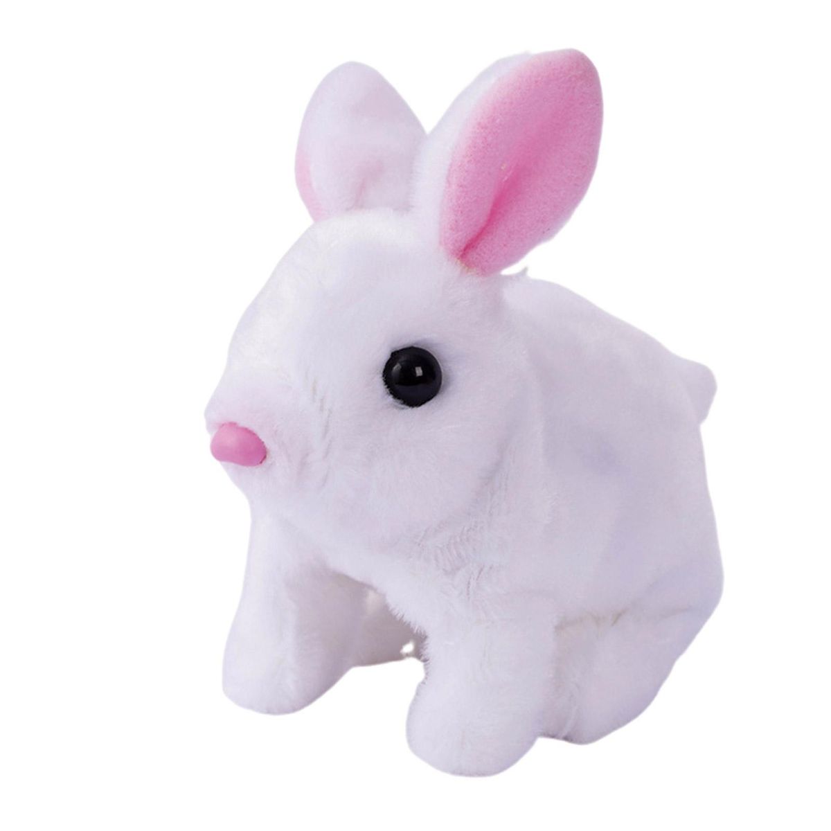 Rabbit Toy Adorable Walking Bunny Plush Toy Battery-powered for Kids White