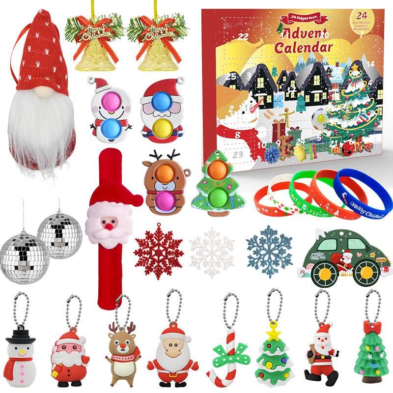 Advent Calendar Christmas Pendant Tag Plush Dolls Countdown Xmas Decompression Surprise Blind Box Toys
