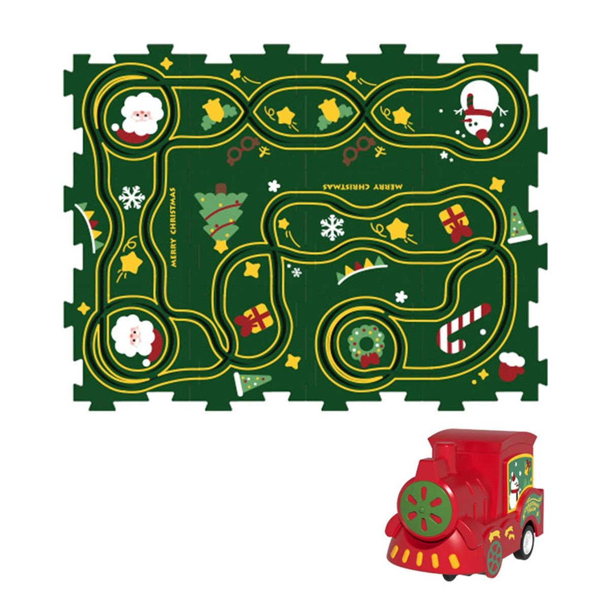 Durable Toy Train Set Electric Trolley Puzzle Track Set for Kids Red
