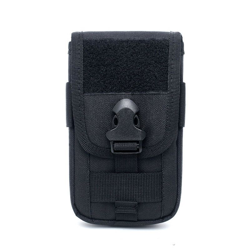 Men Outdoor  Molle Pouch Belt Waist Bag Phone Case ID Card Holder Pouch Belt Case Black  Camping Hunting EDC Bag SAB