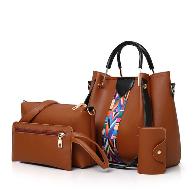 Women Casual Tote Bag Female Leather Handbag - Brown