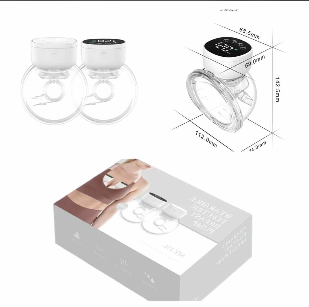 2 In 1 Wearable Electric Breast Pump Portable Hands Free