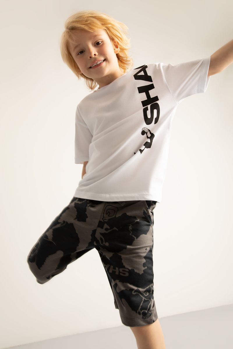 Boy - Regular Fit Knitted Bottom Short - Grey