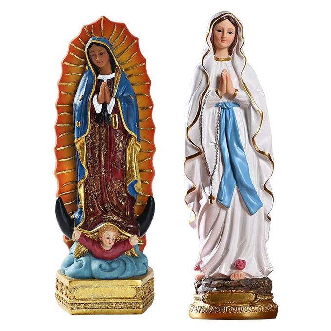 2pcs Statue Decoration Figure Mother Of God Holy Mary Holy Figure