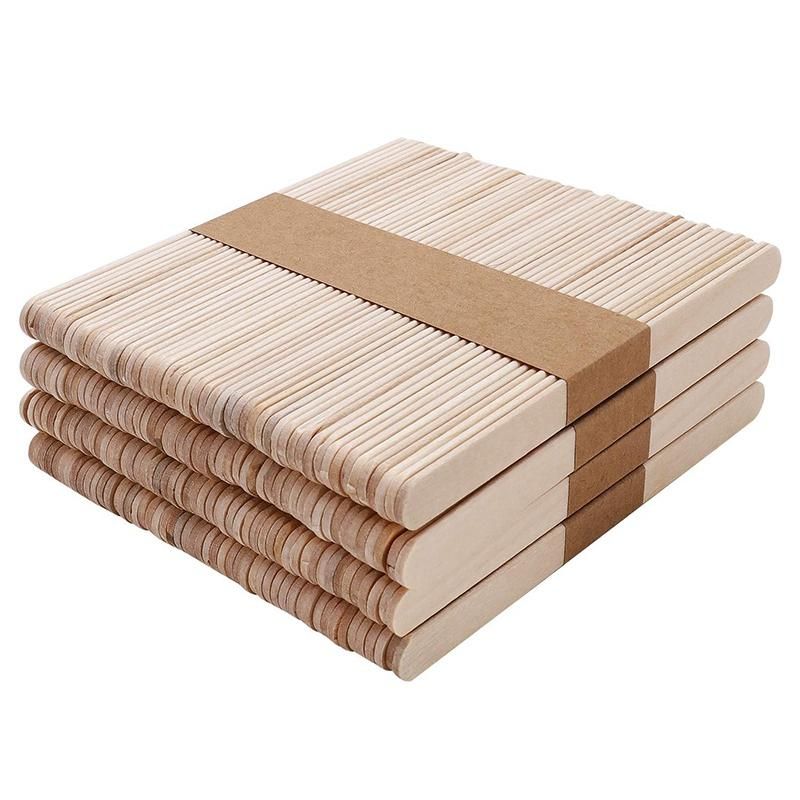 500PCS Small Wooden Board Oral Tongue Depressor DIY Craft Stick Ice Cream Stick Coffee Stirring Wood 6 Inches