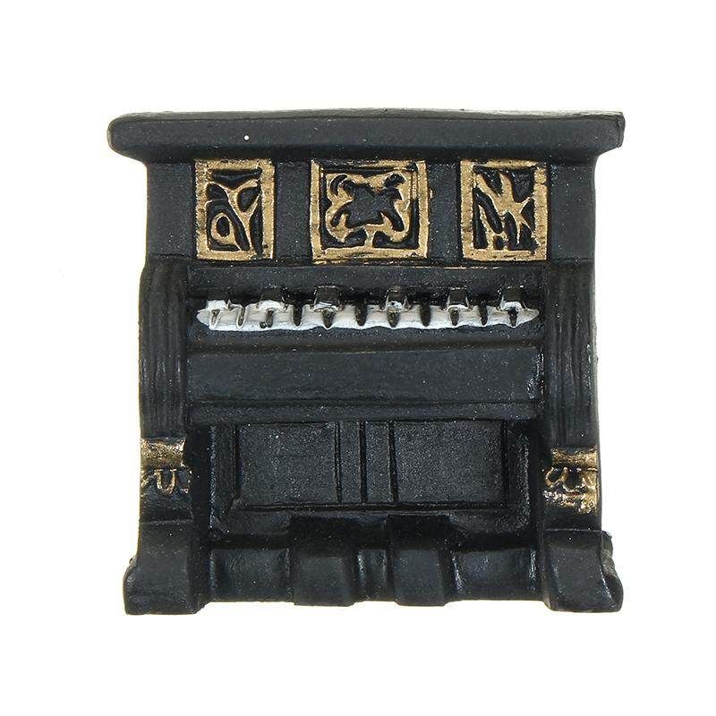 1 Set Retro Miniature Doll House Furniture Paino Telephone Ornaments Toys For Home Decoration Crafts Kids Gifts Piano