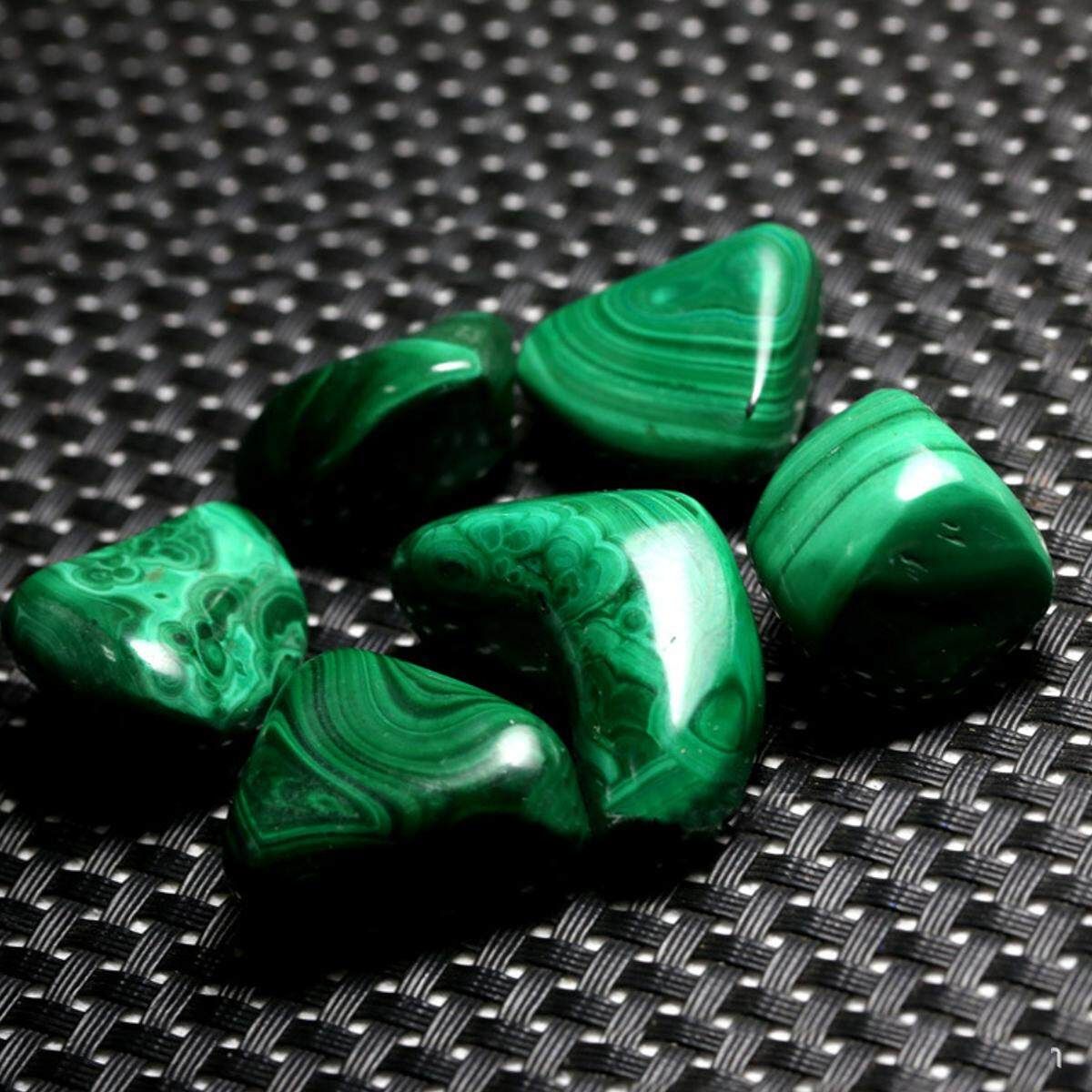 6Pcs Malachite Green Tumbled Healing Tumbled Reiki Chakra Crystal Gemstone