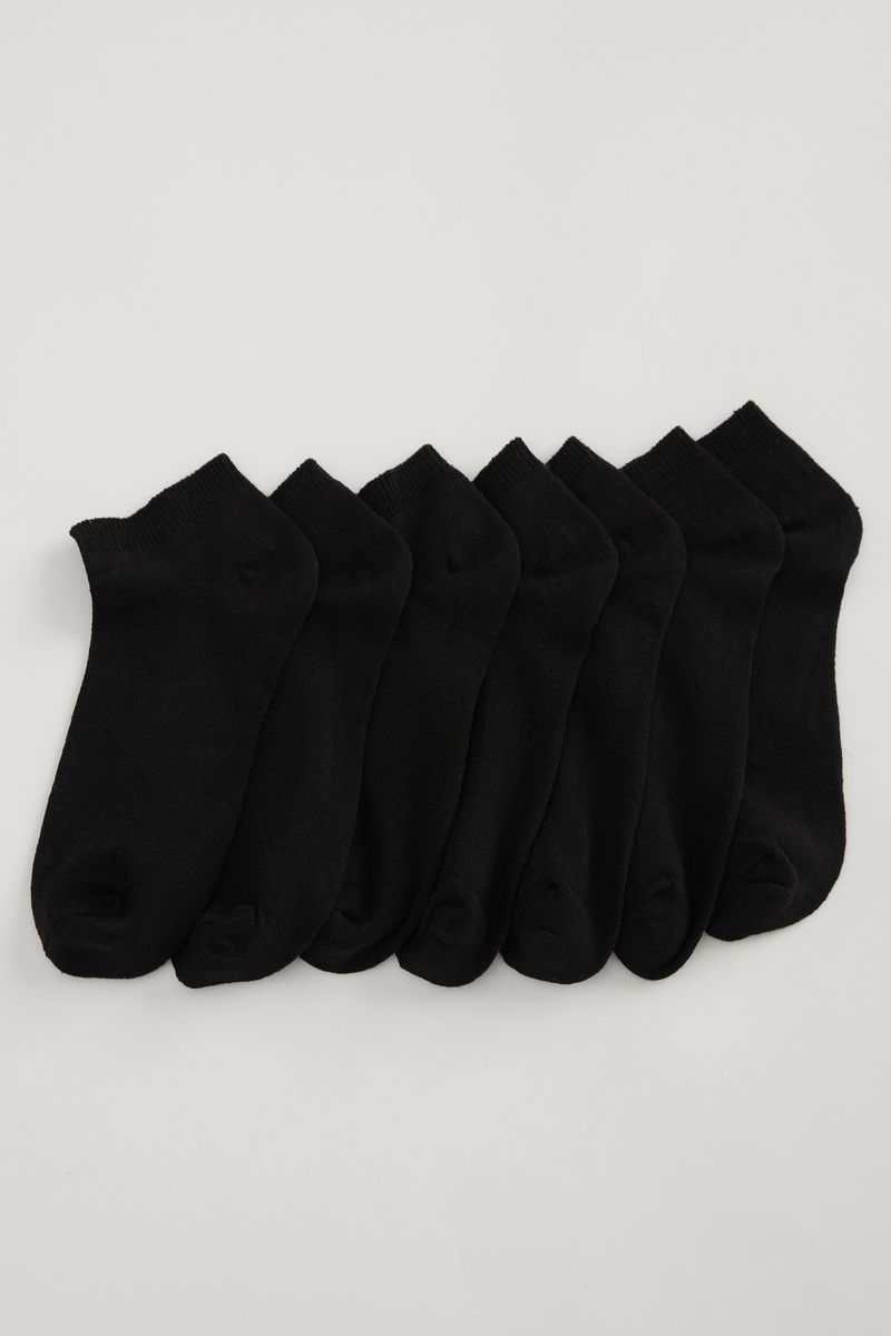 7 Pieces Woman Low Cut Socks - Black