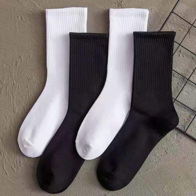 Mid Tube Black And White Grey Boat Socks-98/10 Pairs