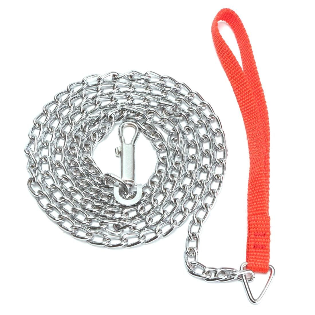 1.6m Heavy Duty Metal Chain Dog Puppy Walking Lead Clip Red