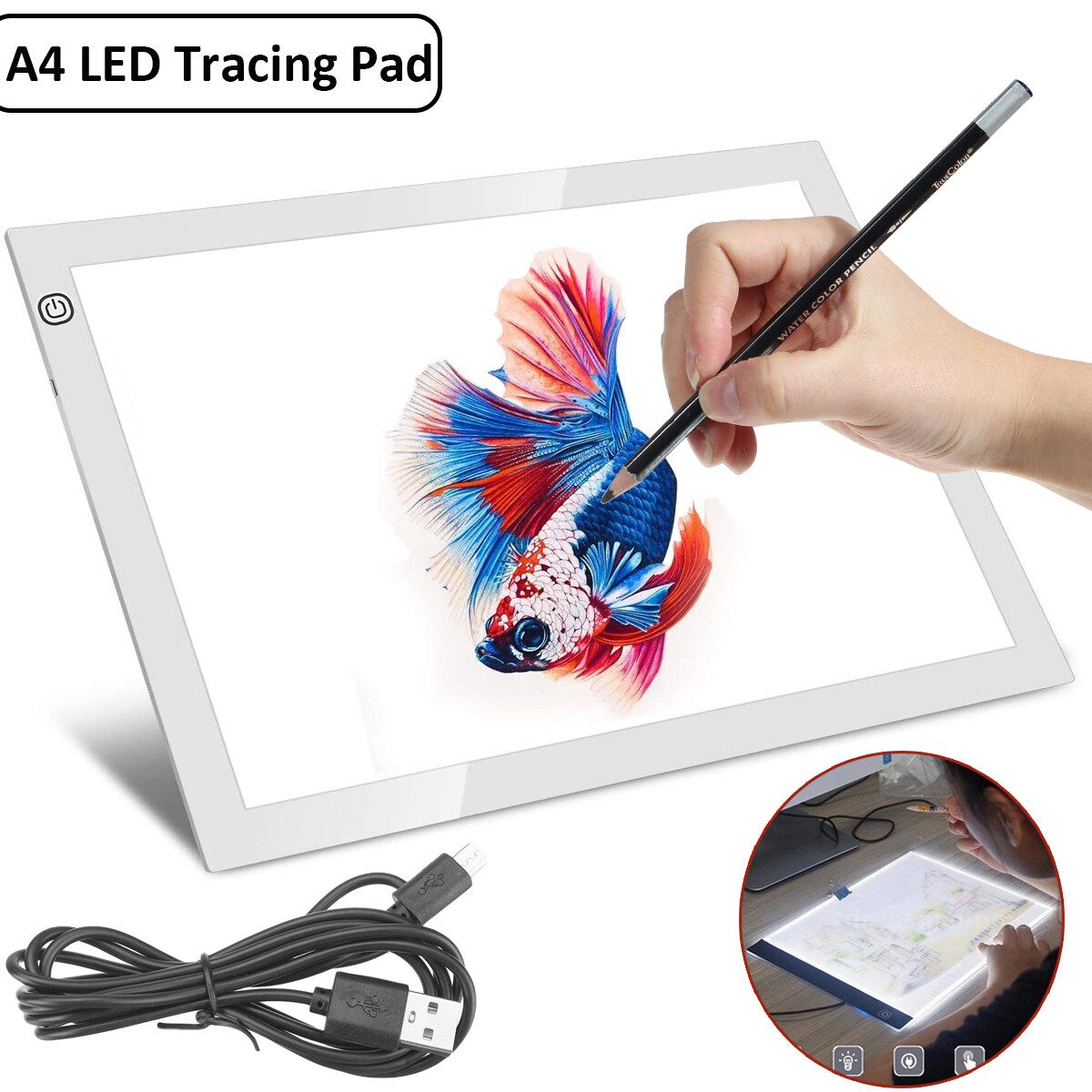 A4 LED Art Copy Tracing Artist Tattoo Box Design Stencil Board Drawing Table Pad