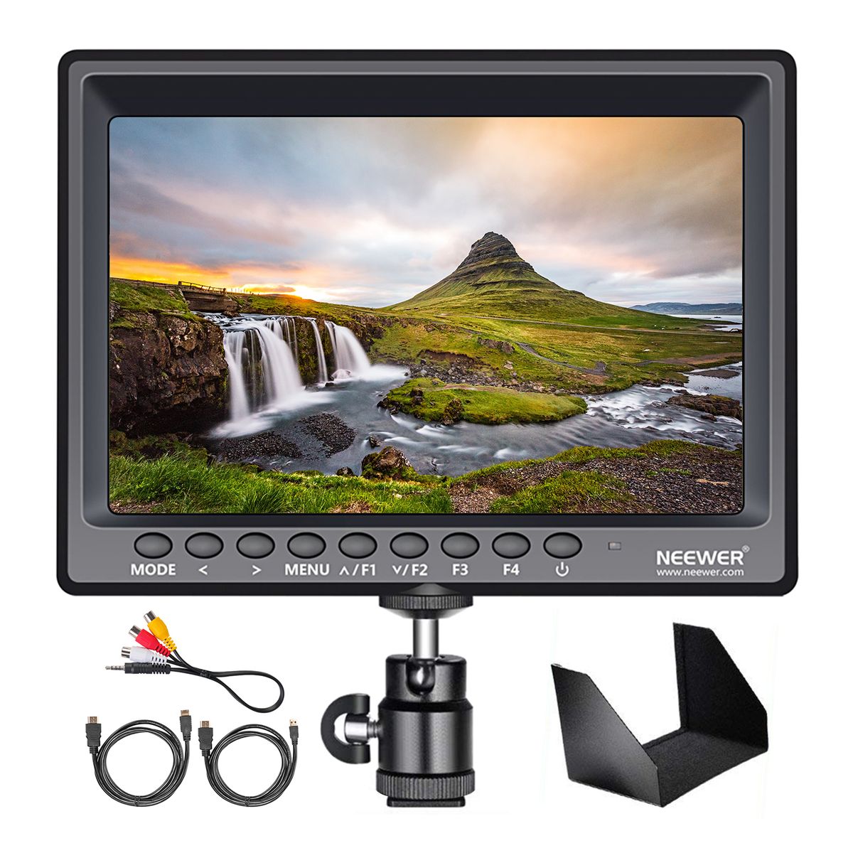 Film Movie Video Making System Kit With F100 7-inch 1280x800 IPS Screen Field Monitor (Support 4k Input) And Cool Ballhead Arm (Monitor)