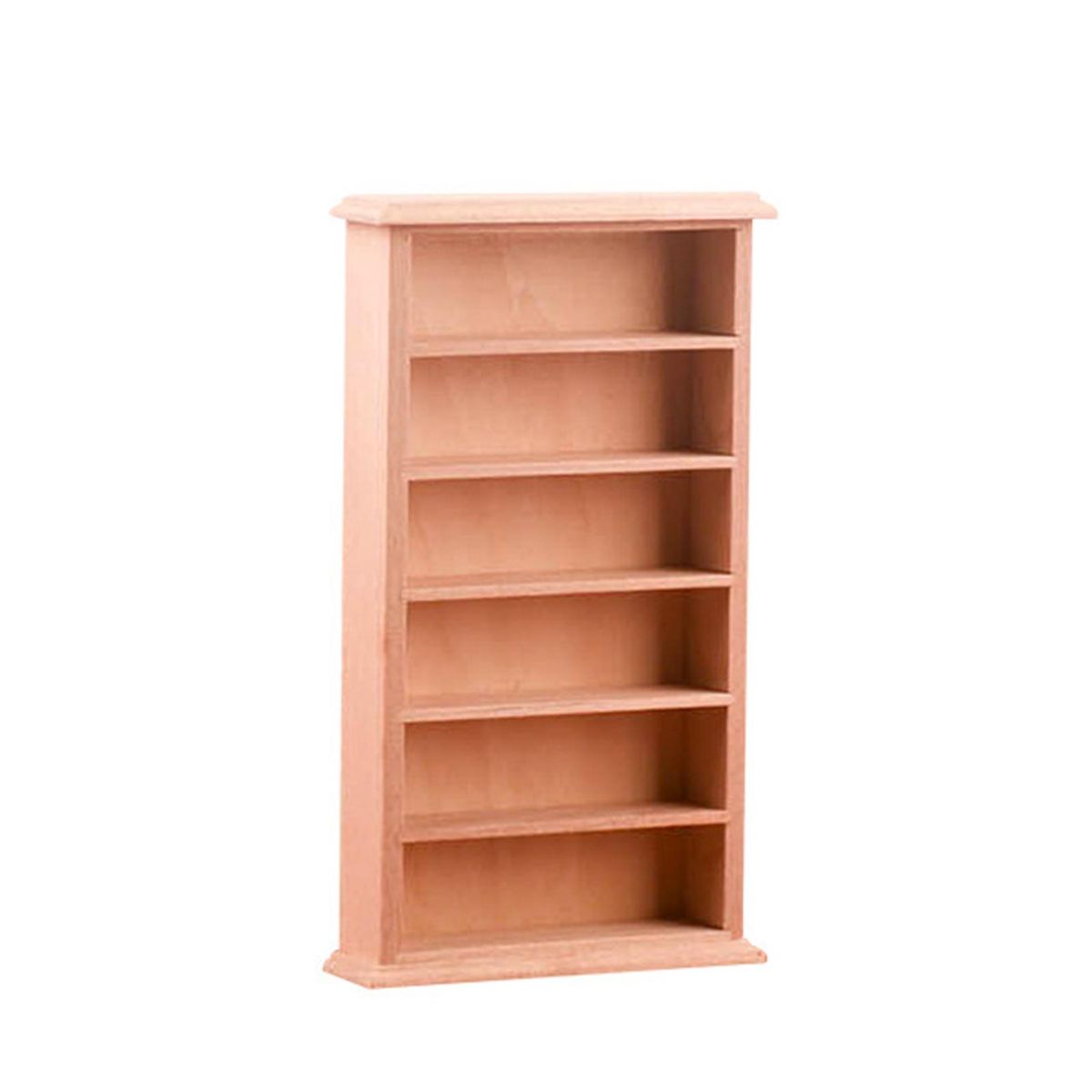 Miniature Bookshelf Play House Mini Bookcase Model Dollhouse Furniture Accessories Wooden Color