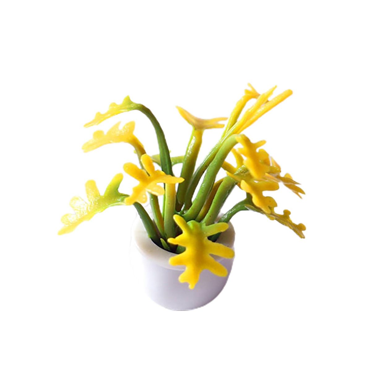 Dollhouse Pot Plant High Pot Plant Model Yellow